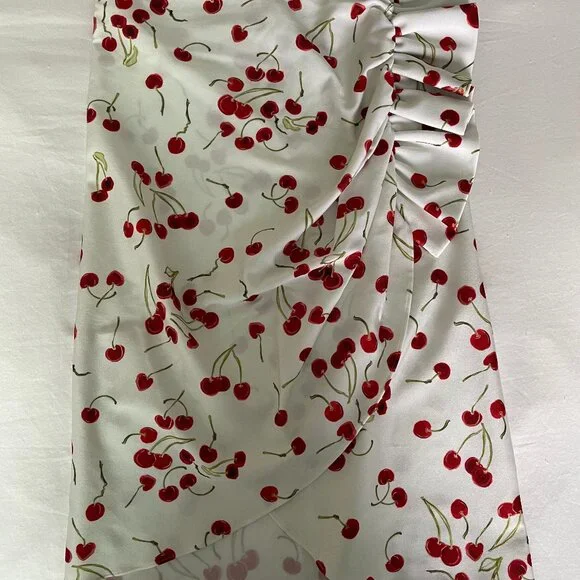 Adriana Degreas S Cherry Bomb Ruffled Midi Skirt - Swimwear - Picture 2 of 5